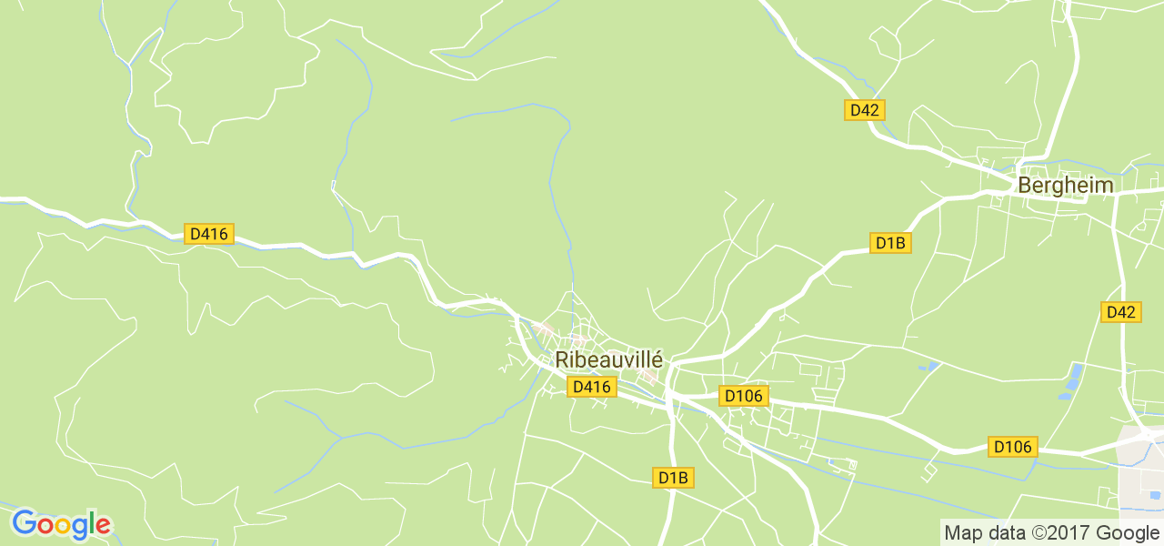 map de la ville de Ribeauville