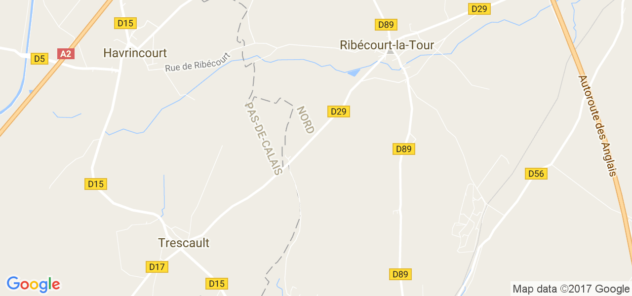 map de la ville de Ribécourt-la-Tour