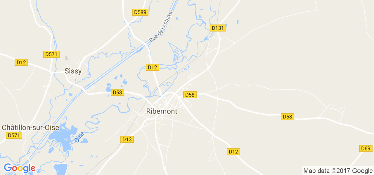 map de la ville de Ribemont