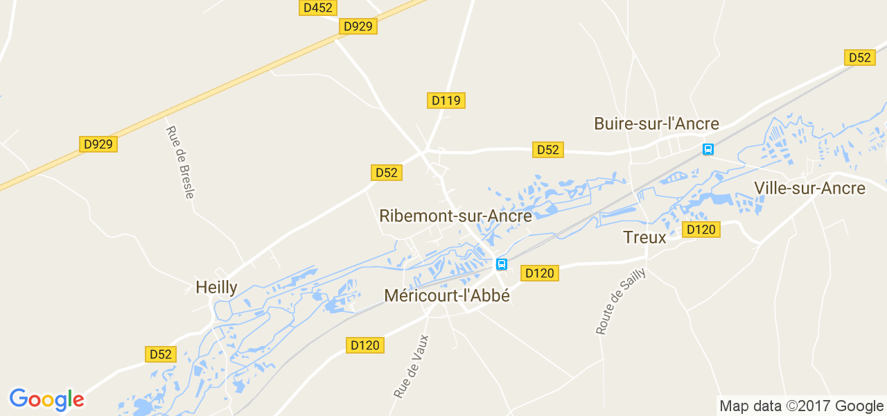 map de la ville de Ribemont-sur-Ancre