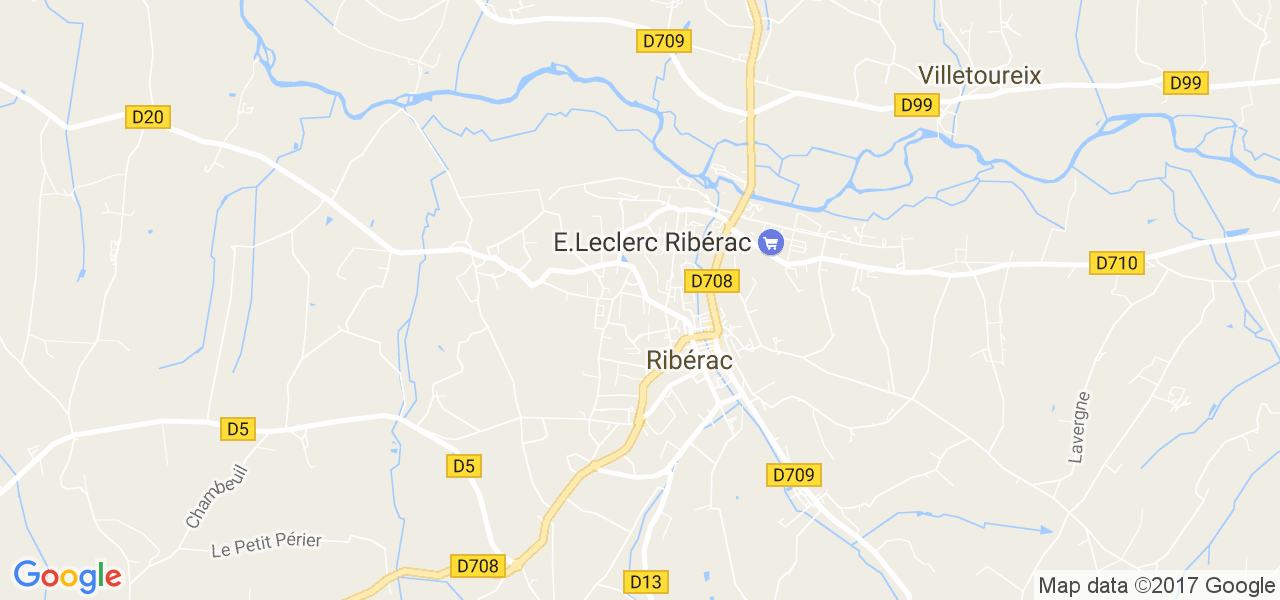 map de la ville de Ribérac