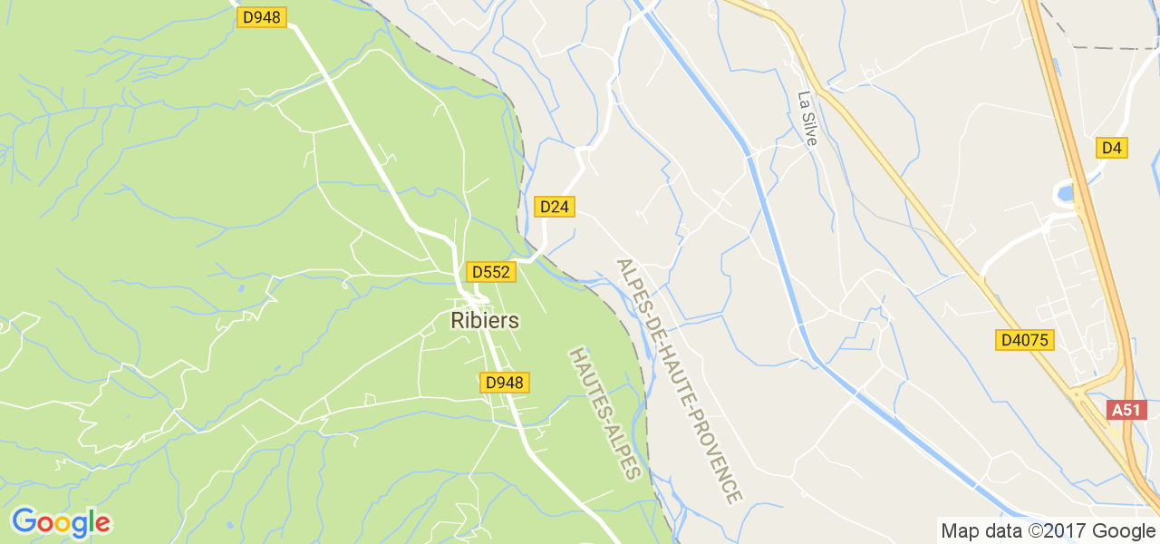 map de la ville de Ribiers