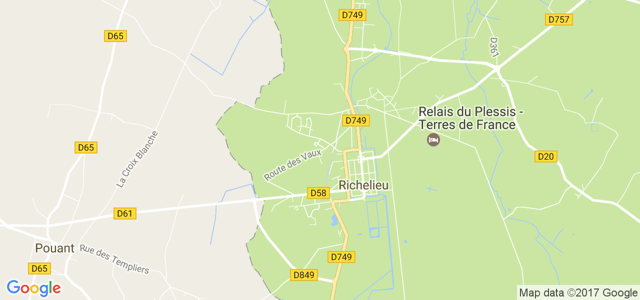 map de la ville de Richelieu