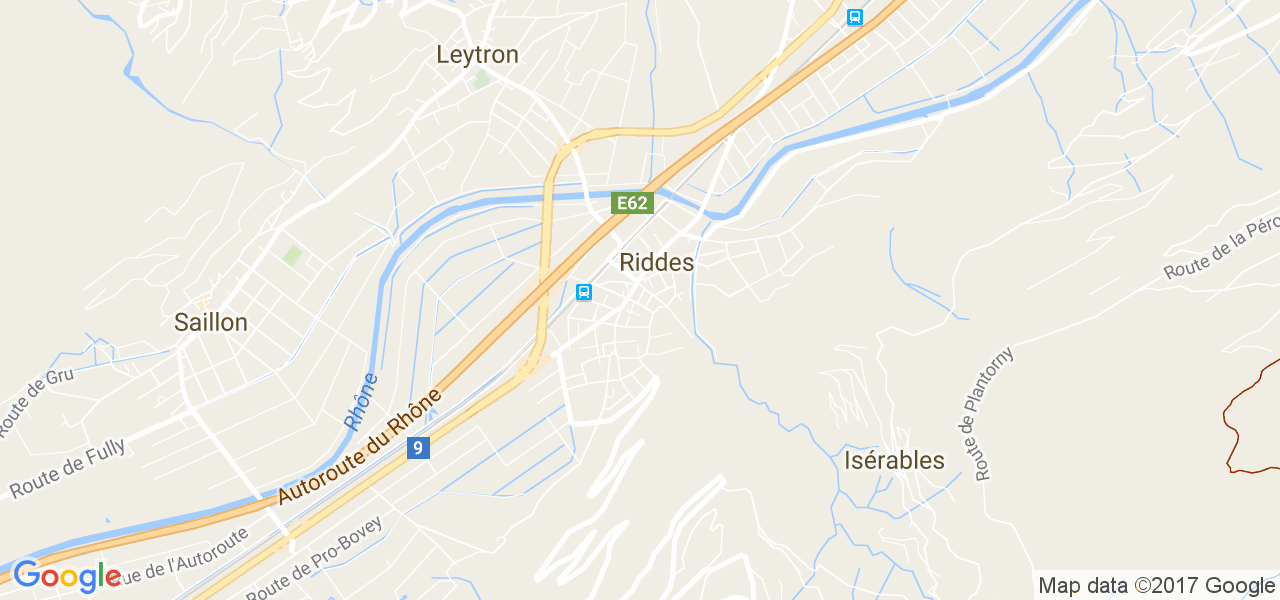 map de la ville de Riddes