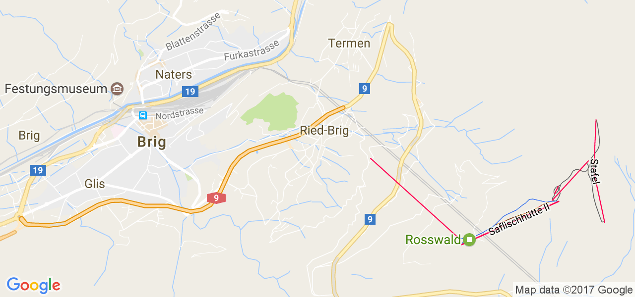 map de la ville de Ried-Brig