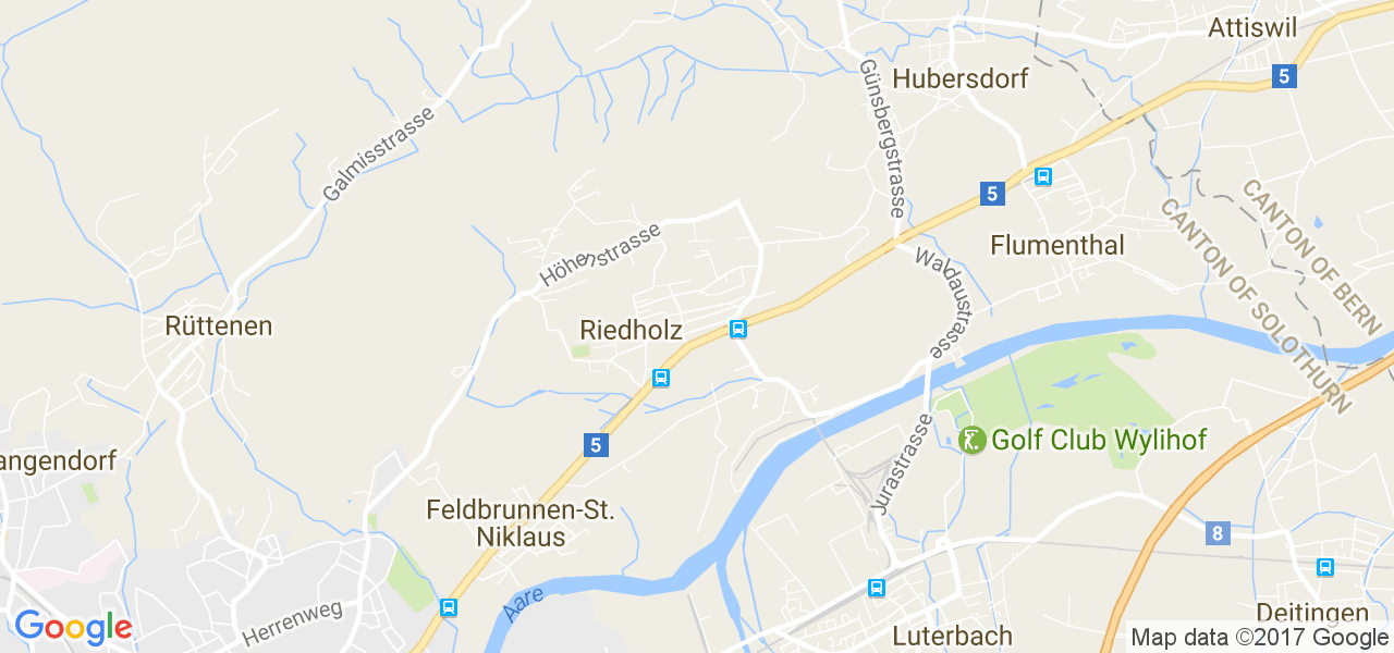 map de la ville de Riedholz