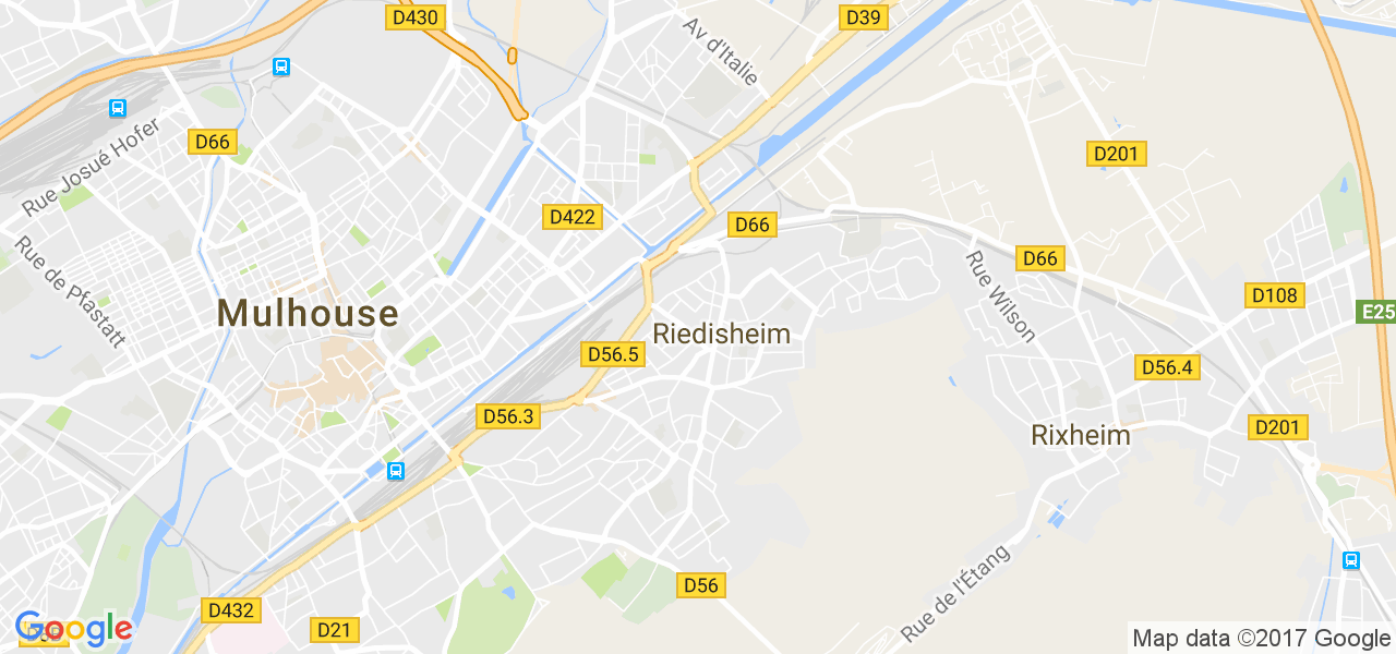 map de la ville de Riedisheim