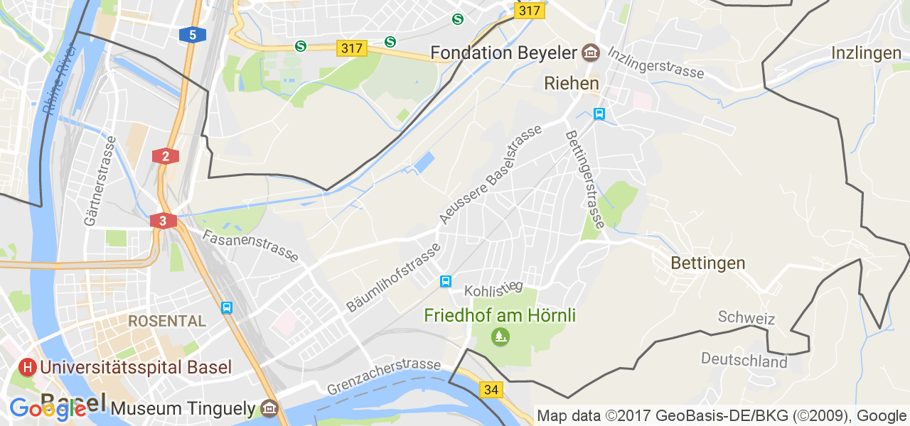 map de la ville de Riehen