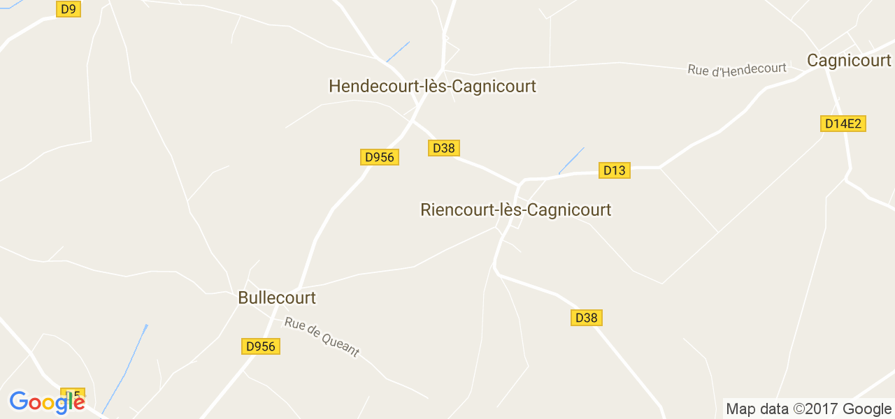 map de la ville de Riencourt-lès-Cagnicourt