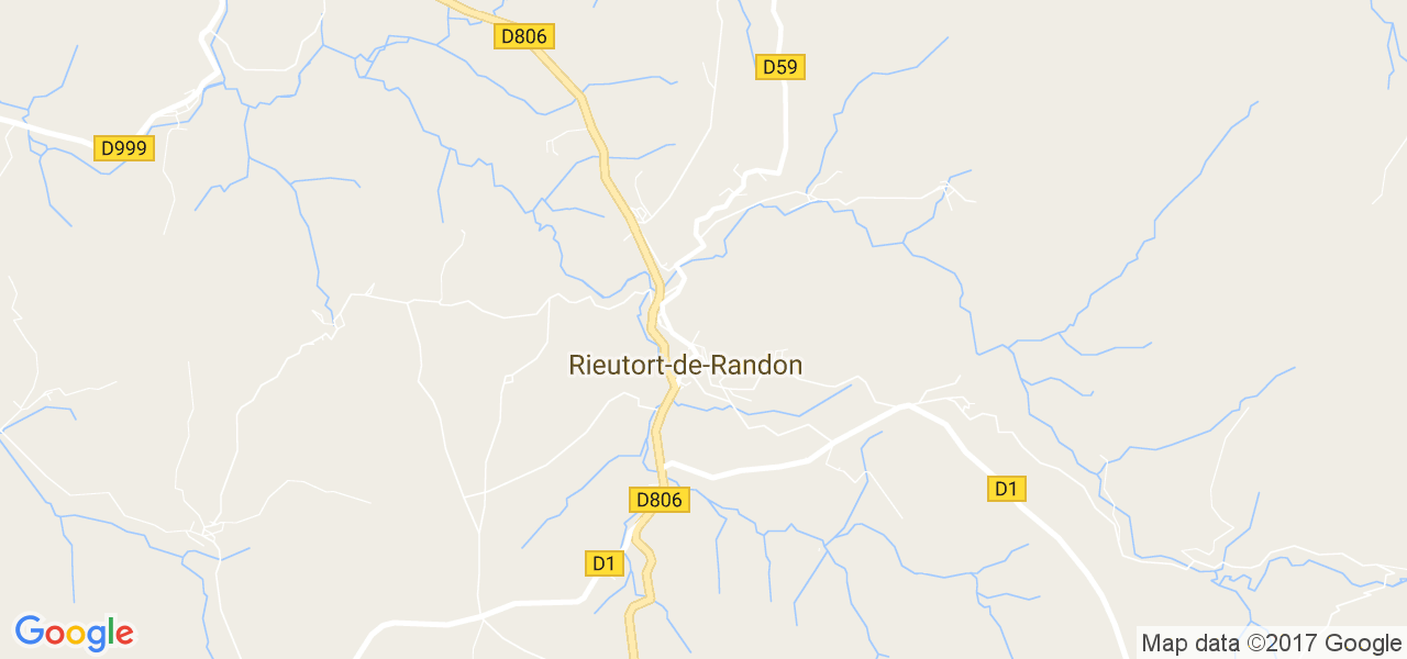 map de la ville de Rieutort-de-Randon