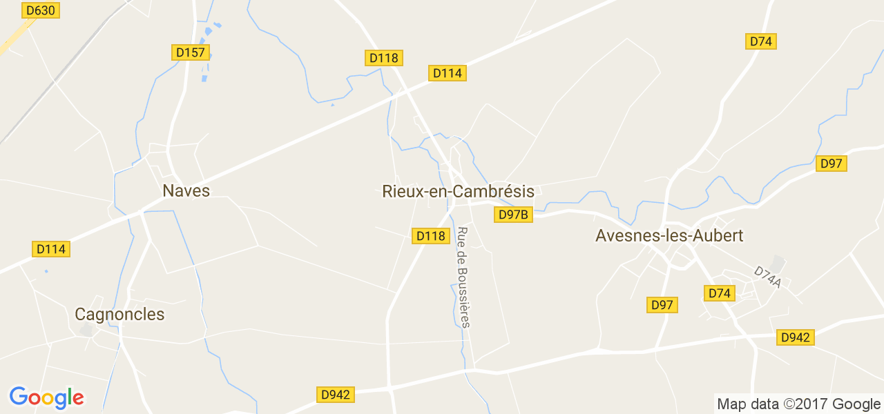 map de la ville de Rieux-en-Cambrésis