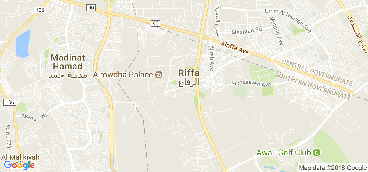 map of the city of Riffa