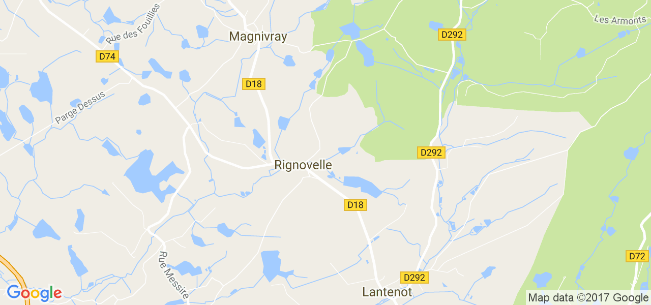 map de la ville de Rignovelle