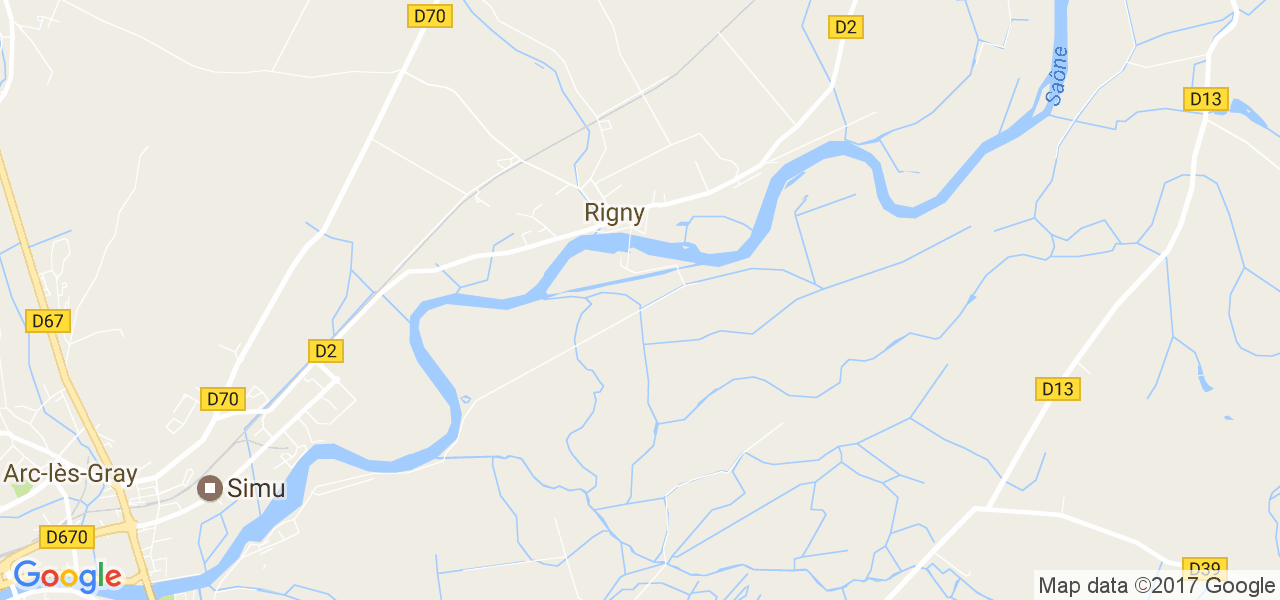 map de la ville de Rigny