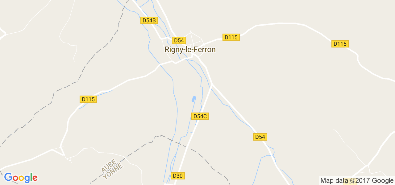 map de la ville de Rigny-le-Ferron