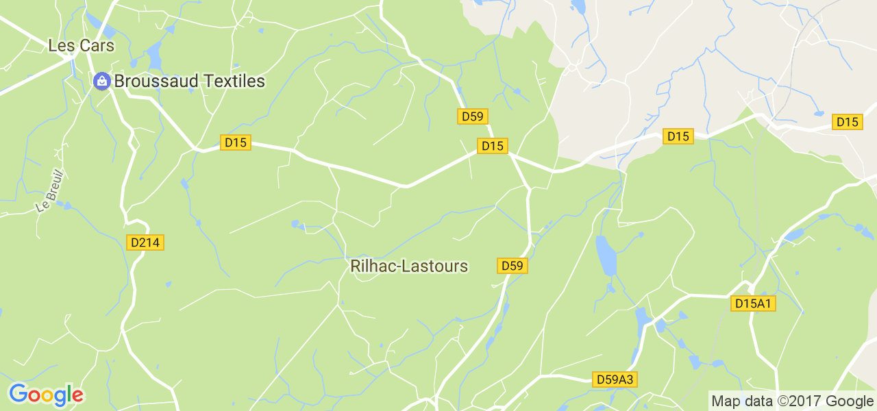 map de la ville de Rilhac-Lastours