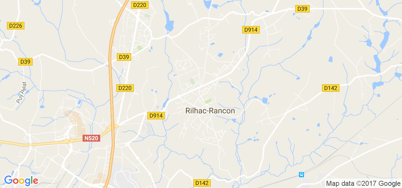 map de la ville de Rilhac-Rancon