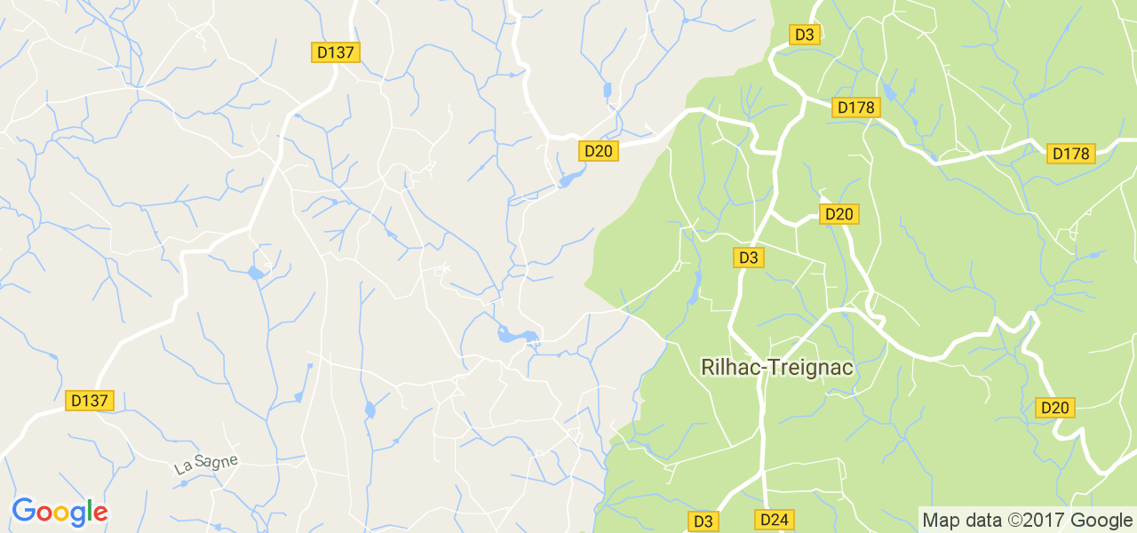 map de la ville de Rilhac-Treignac