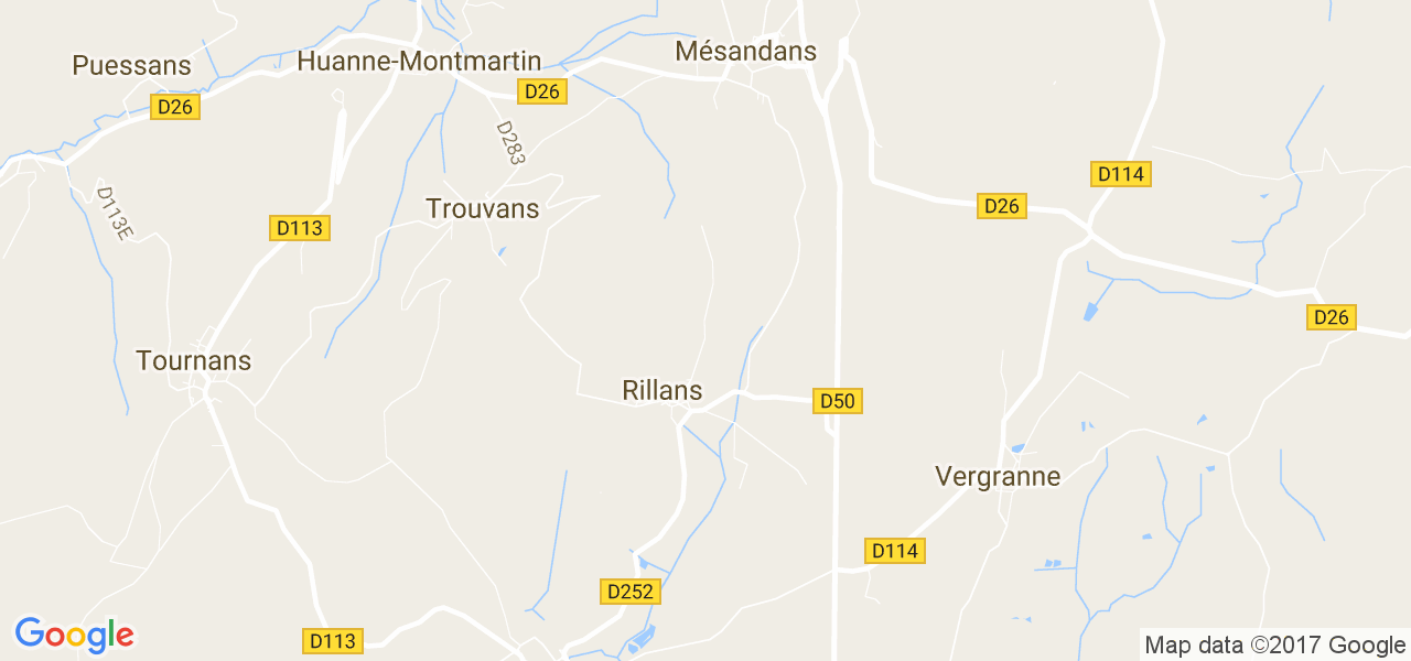 map de la ville de Rillans