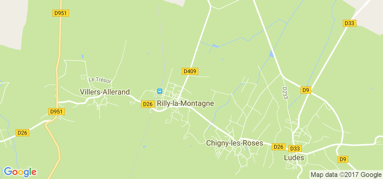 map de la ville de Rilly-la-Montagne