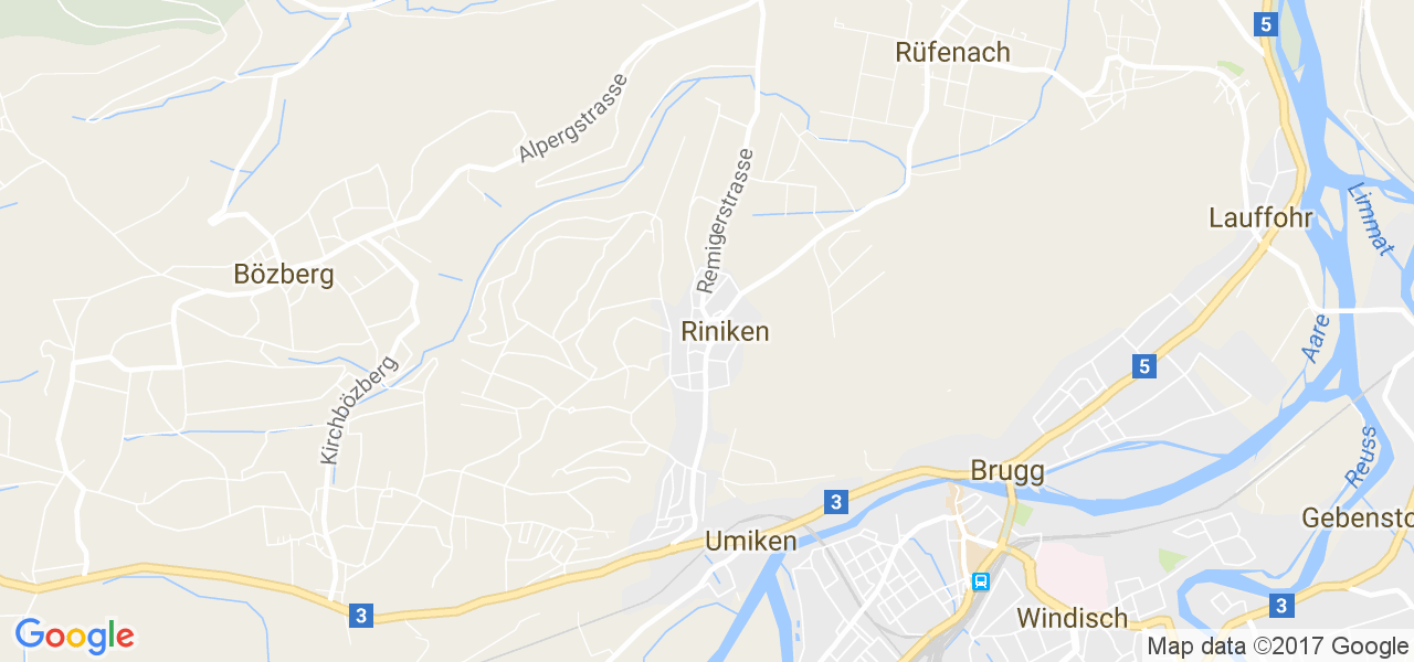 map de la ville de Riniken