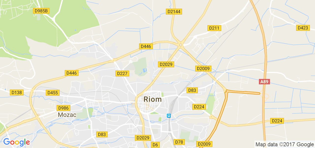 map de la ville de Riom