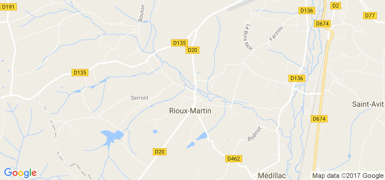 map de la ville de Rioux-Martin