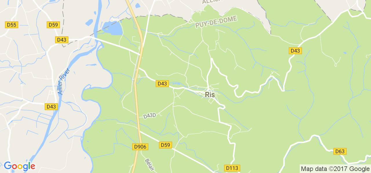 map de la ville de Ris