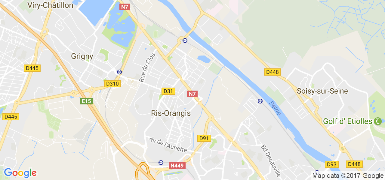 map de la ville de Ris-Orangis