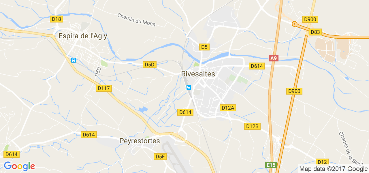 map de la ville de Rivesaltes