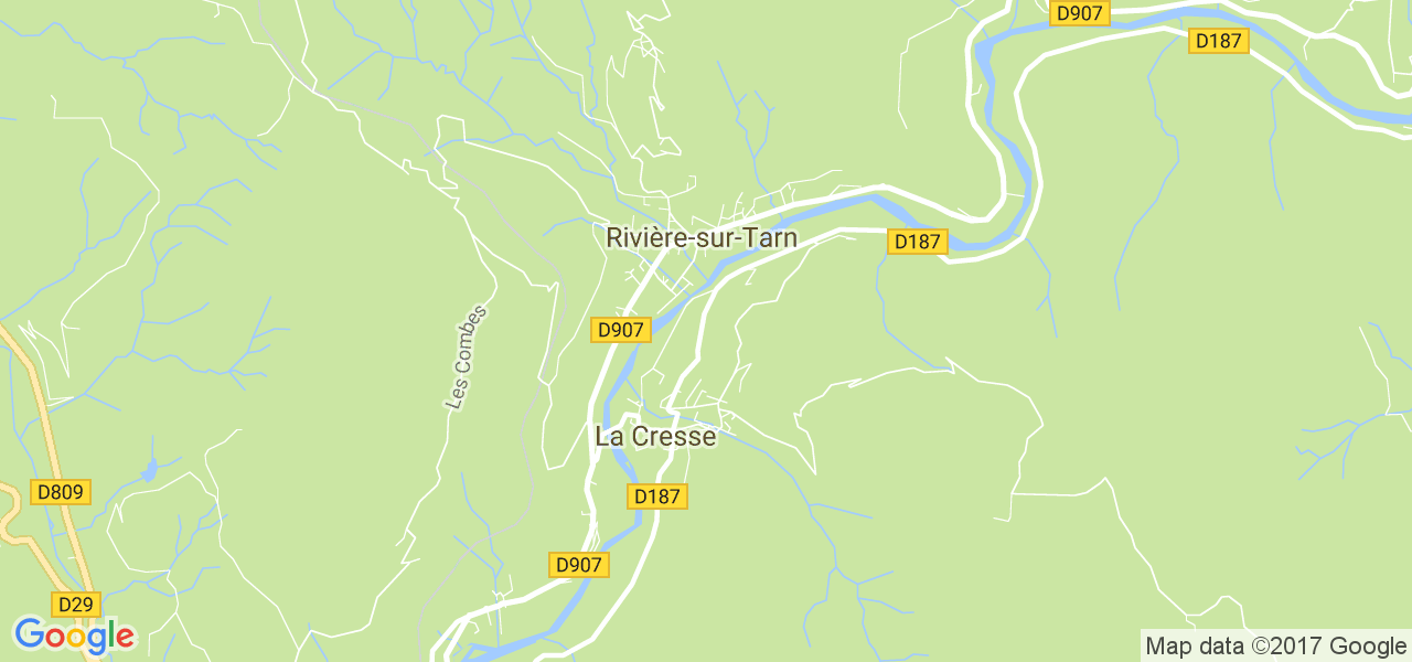 map de la ville de Rivière-sur-Tarn