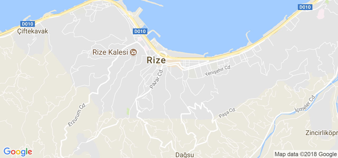 map de la ville de Rize