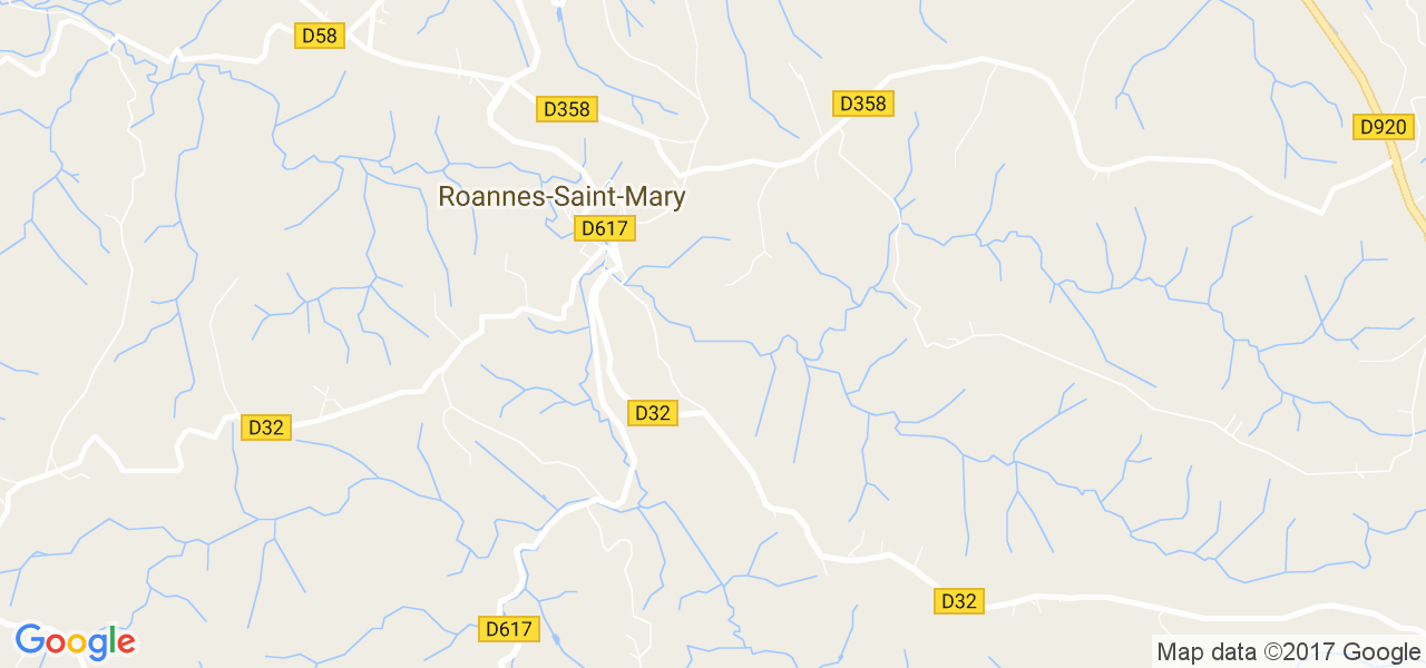 map de la ville de Roannes-Saint-Mary