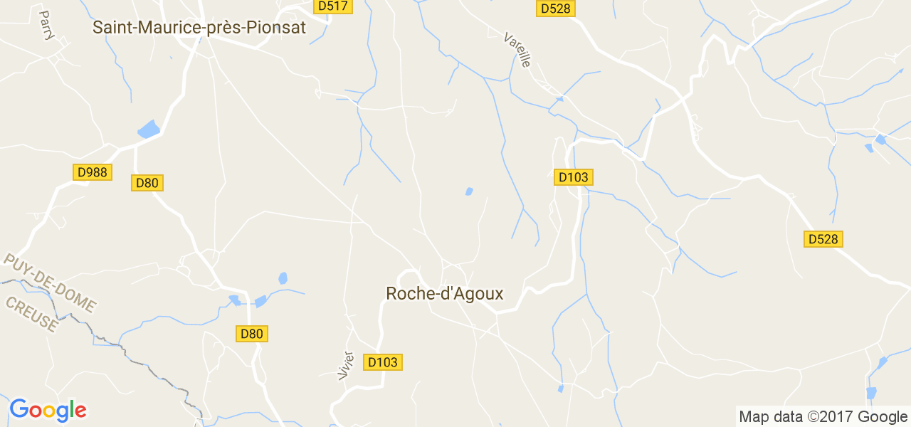 map de la ville de Roche-d'Agoux