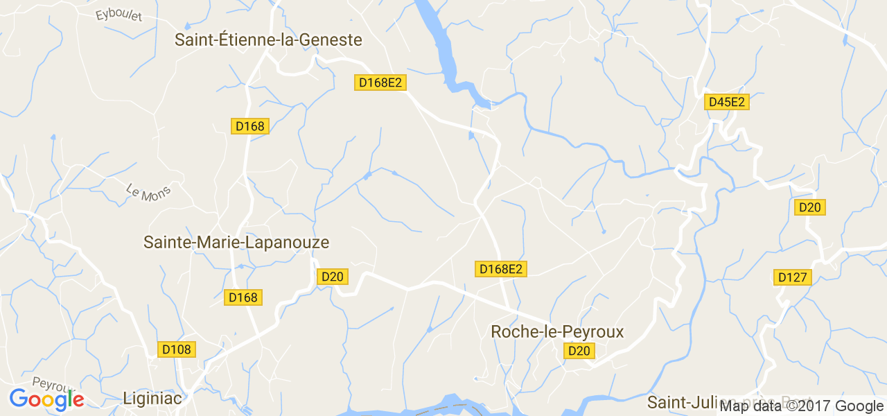 map de la ville de Roche-le-Peyroux