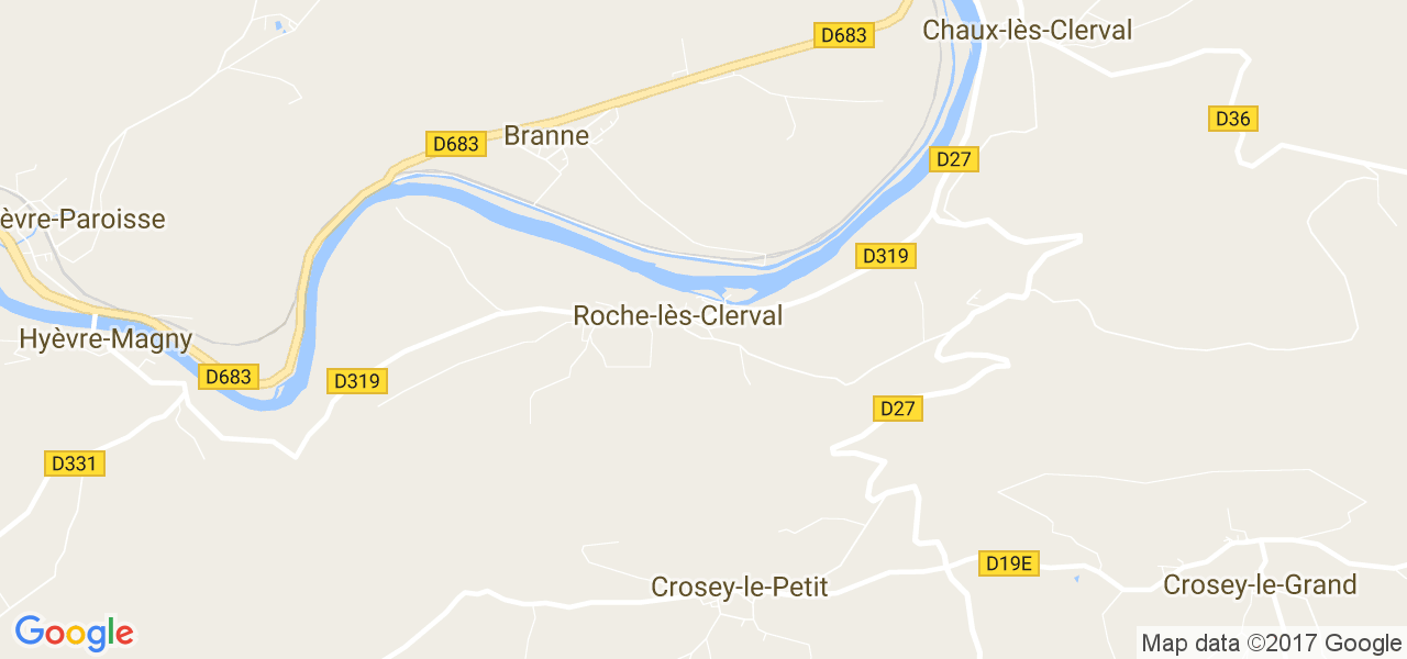 map de la ville de Roche-lès-Clerval