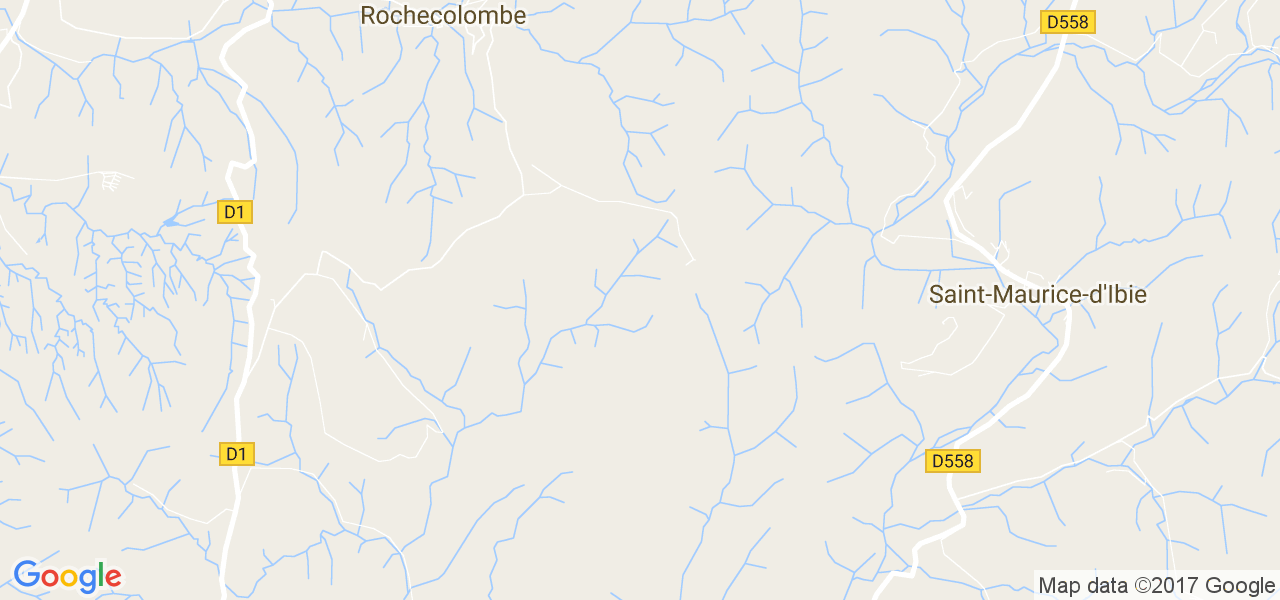 map de la ville de Rochecolombe