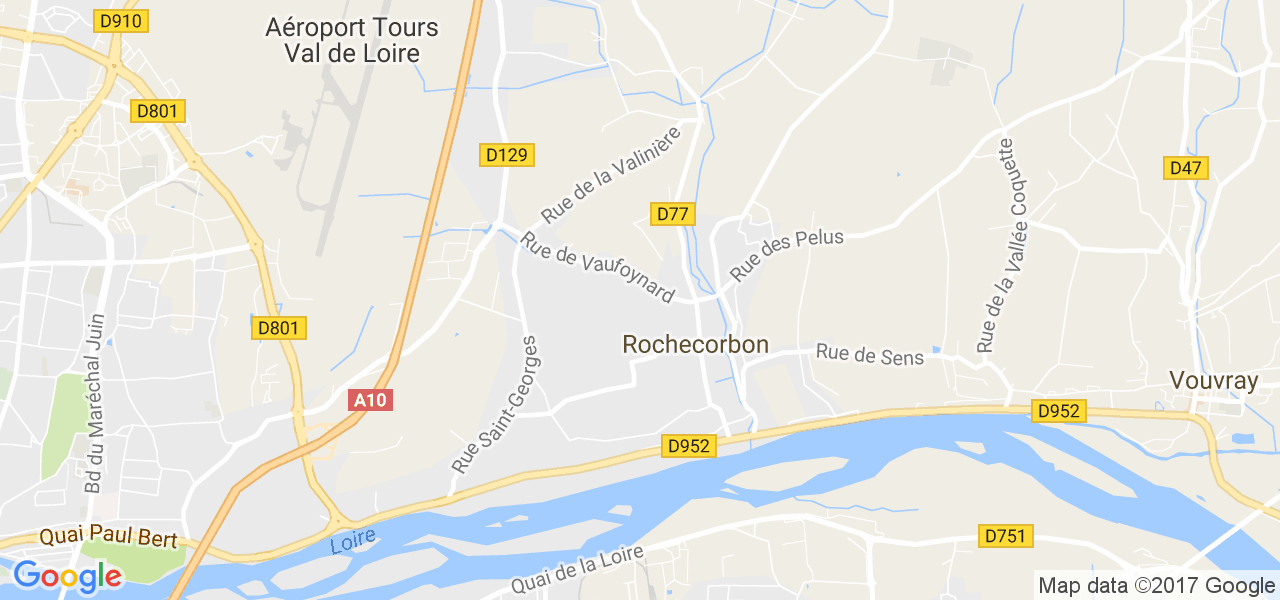 map de la ville de Rochecorbon