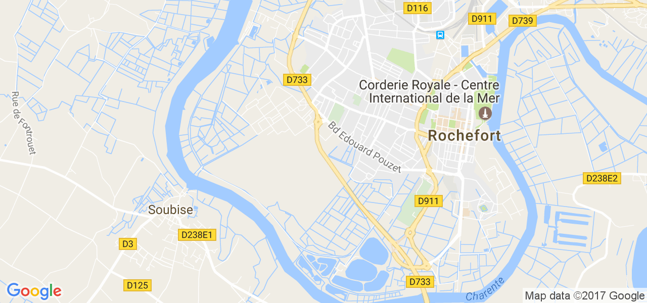 map de la ville de Rochefort