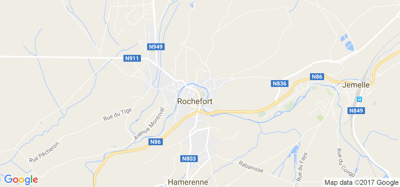 map de la ville de Rochefort