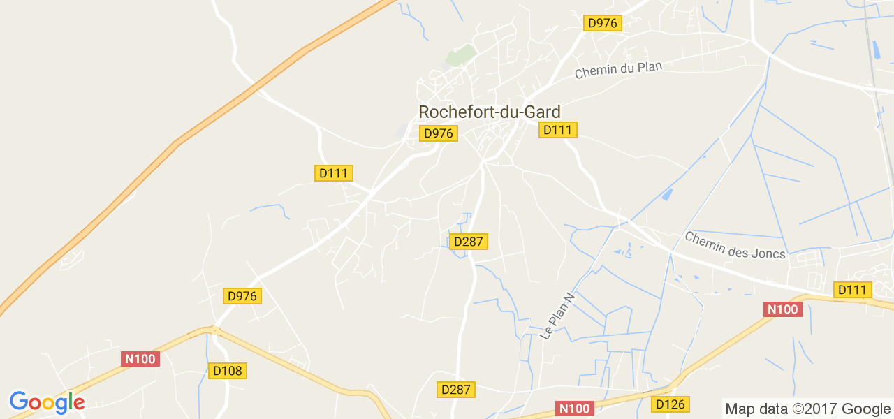 map de la ville de Rochefort-du-Gard