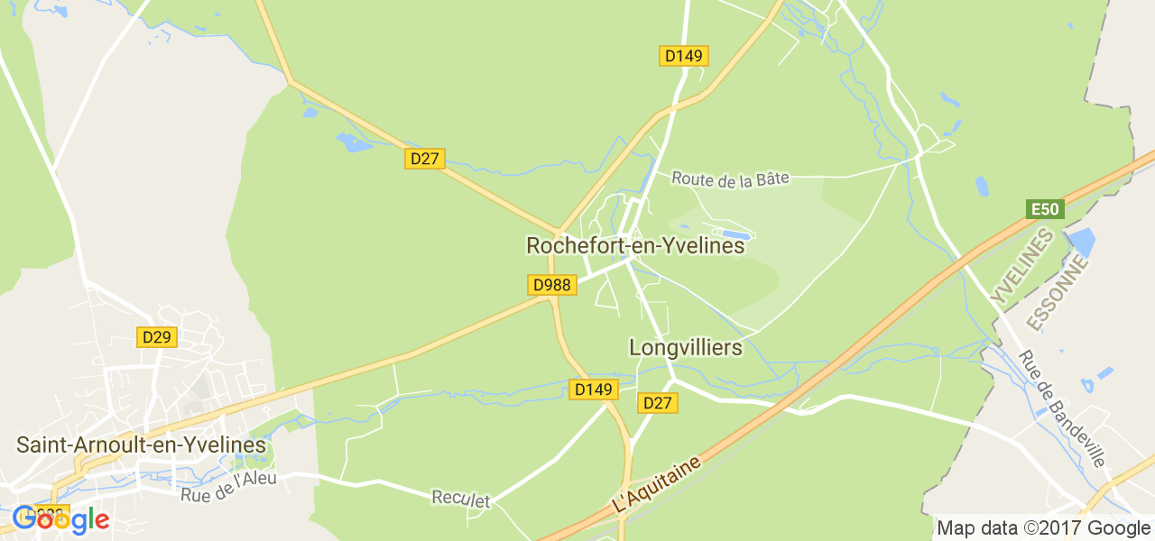 map de la ville de Rochefort-en-Yvelines