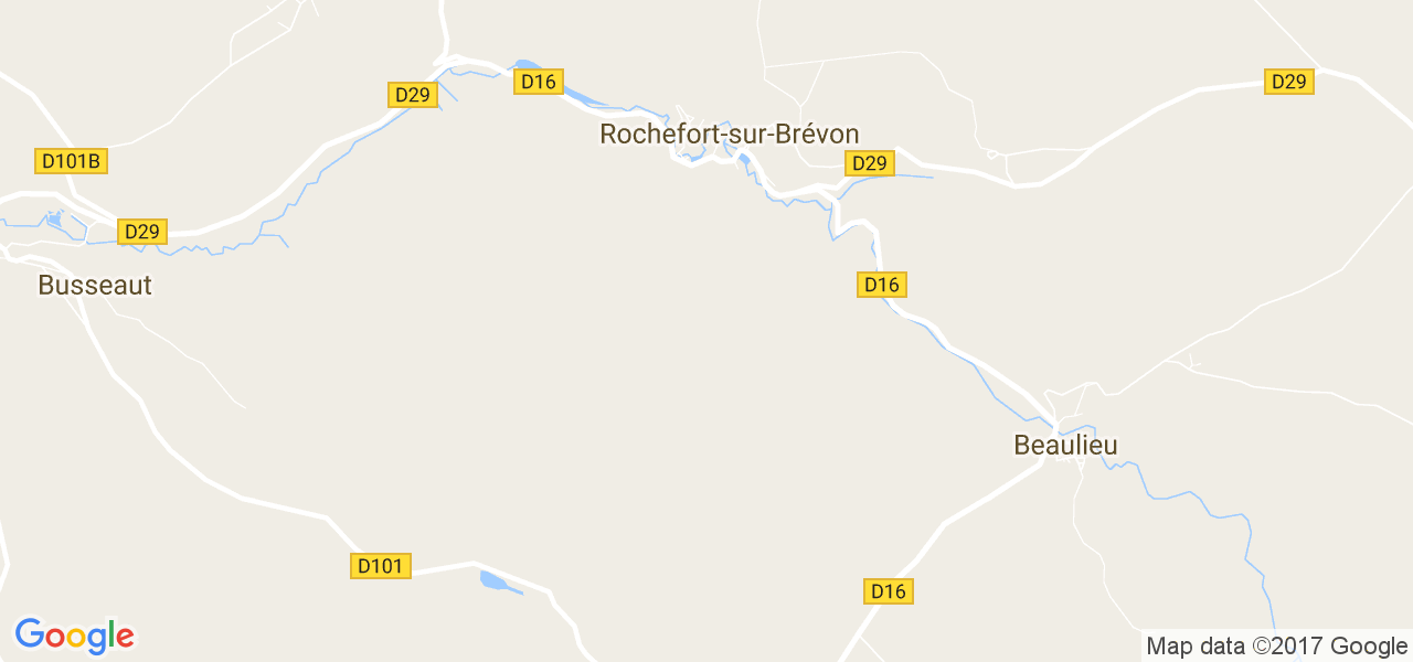 map de la ville de Rochefort-sur-Brévon