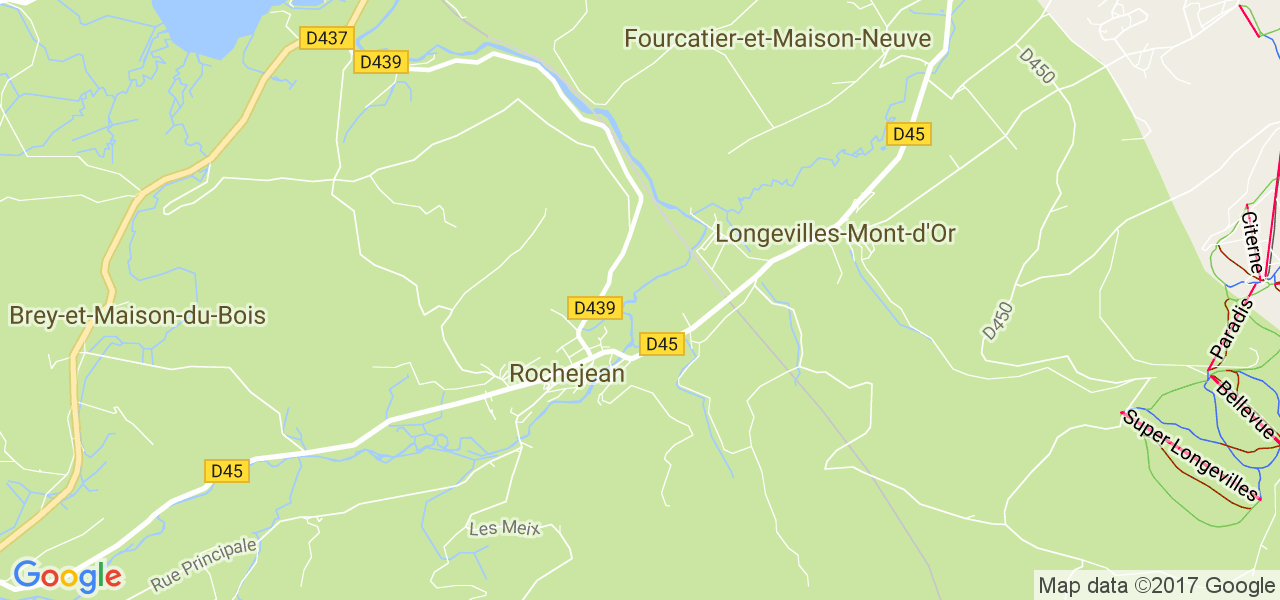 map de la ville de Rochejean