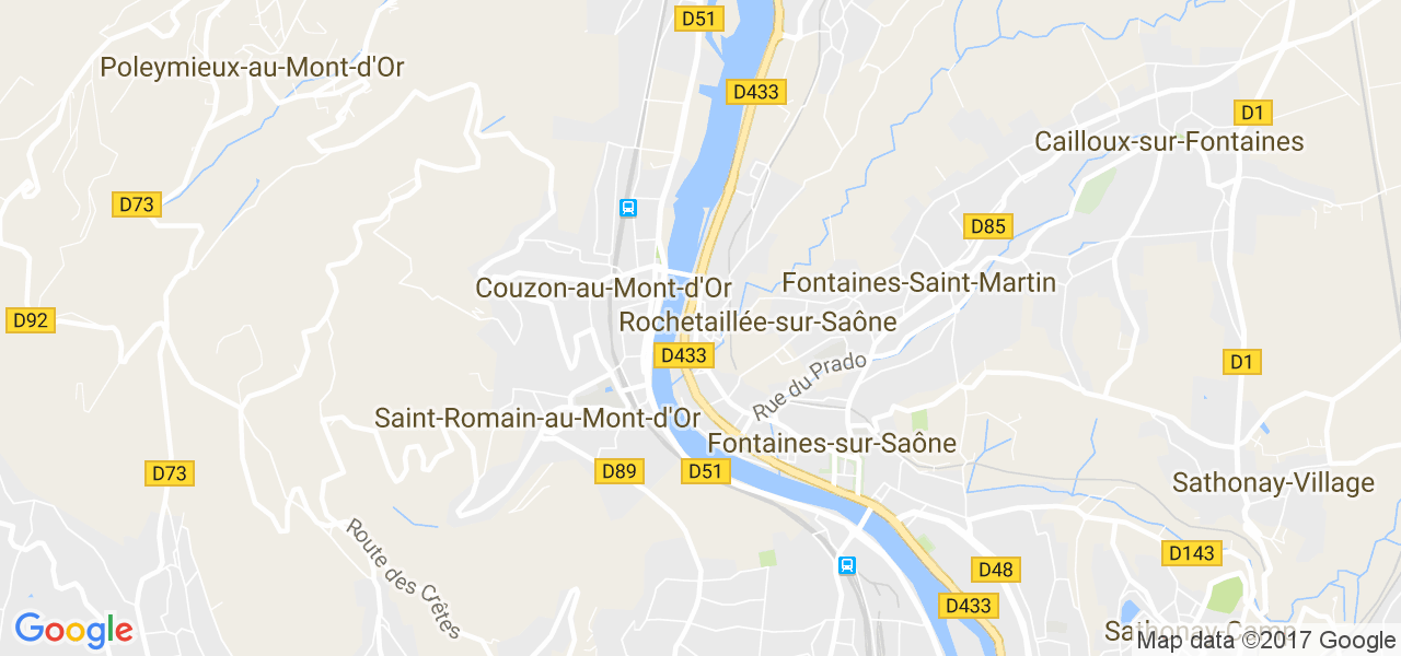 map de la ville de Rochetaillée-sur-Saône