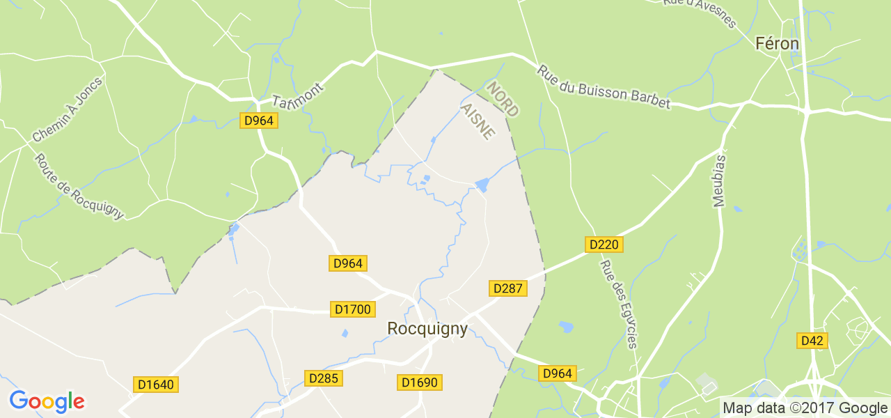 map de la ville de Rocquigny