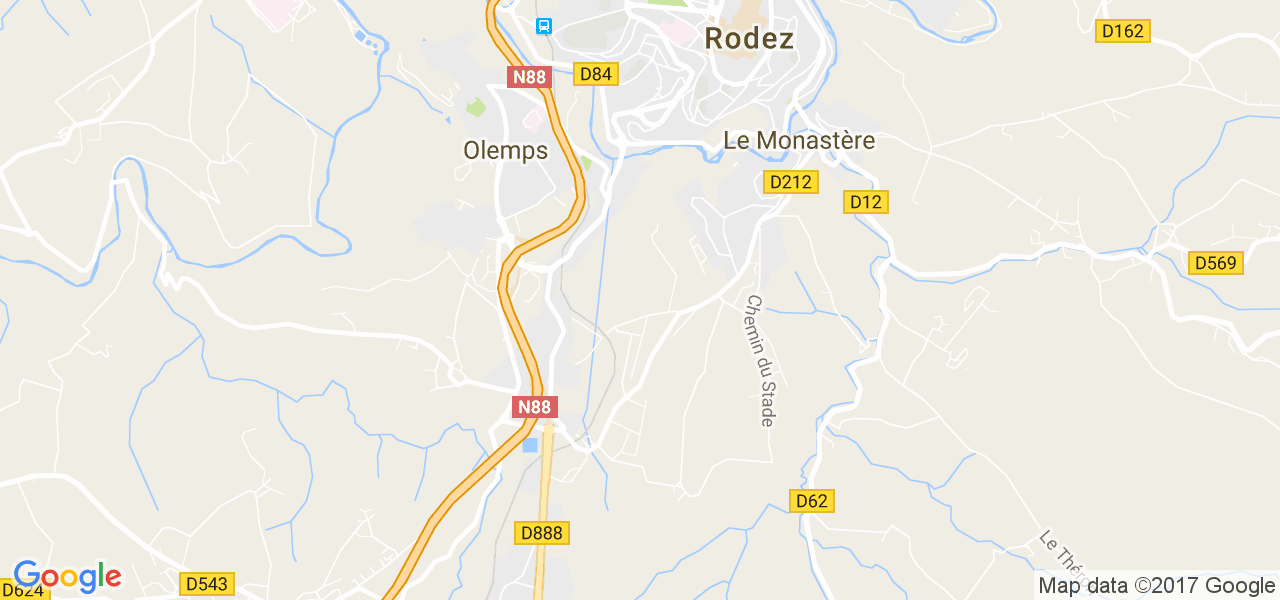 map de la ville de Rodez