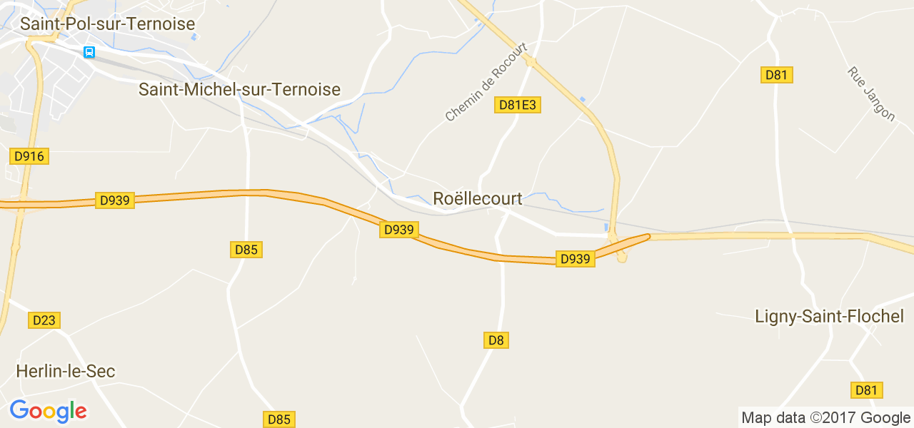 map de la ville de Roëllecourt