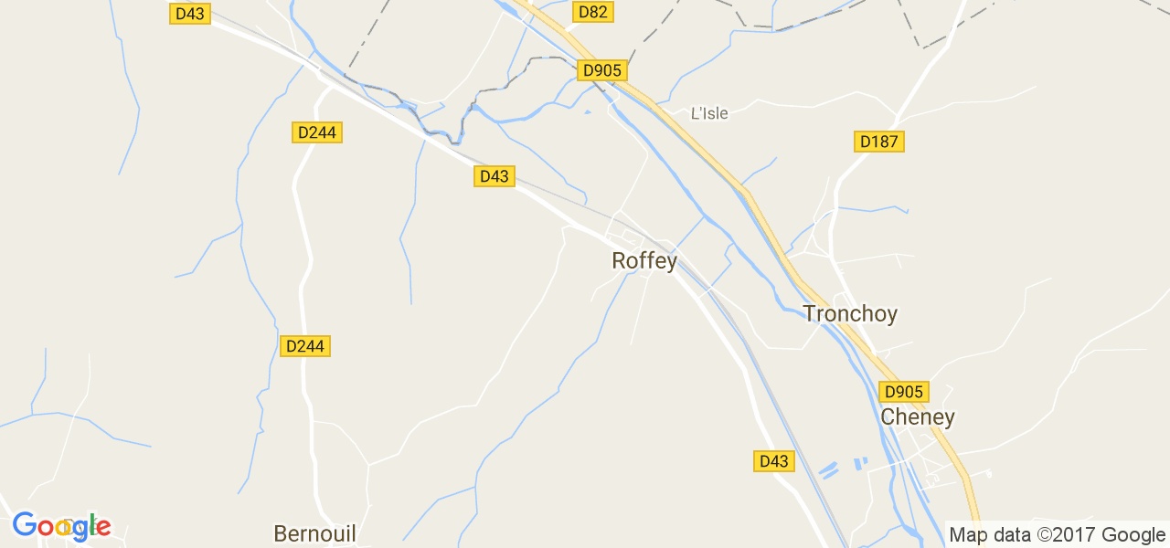 map de la ville de Roffey