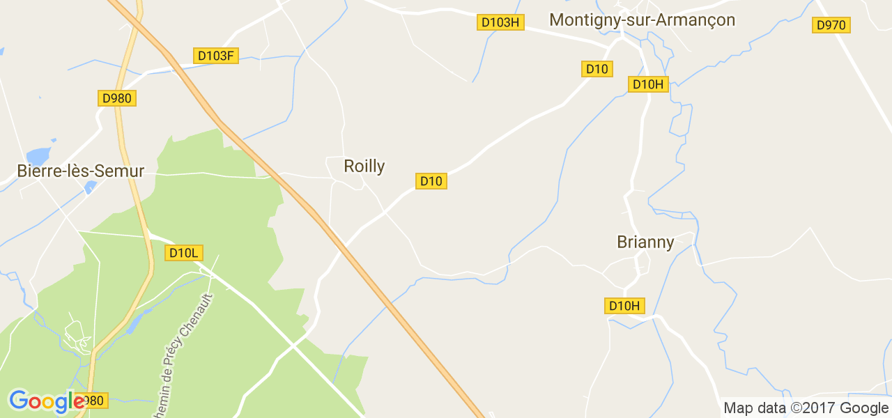 map de la ville de Roilly